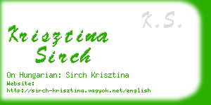 krisztina sirch business card